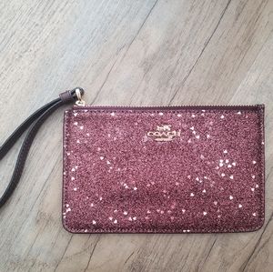 Purple Glitter Coach Wristlet